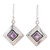 Amethyst and Sterling Silver Modern Earrings from India 'Feminine Purple'