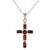 Garnet and Sterling Silver Cross Necklace from India 'Deep Crimson Cross'