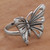 Artisan Crafted Sterling Silver Butterfly Ring from Bali 'Emerging Butterfly'