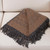 Throw Blanket with Diamond Motifs in Slate and Spice 'Diamond Embrace'