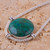 Andean Chrysocolla and Sterling Silver Pendant Necklace 'Essence of Time'