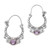 Amethyst and Sterling Silver Floral Hoop Earrings from Bali 'Spiral Arches'