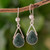 Green Jade and Sterling Silver Teardrop Earrings from Mexico 'Drops of Peace'