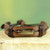 Men's Brown Leather Wristband Bracelet from Ghana 'Bound Strength in Brown'