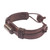 Men's Brown Leather Wristband Bracelet from Ghana 'Bound Strength in Brown'