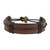 Men's Brown Leather Wristband Bracelet from Ghana 'Enduring Strength in Brown'