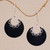 Sterling Silver and Lava Stone Crescent Earrings from Bali 'Crescent Lace'