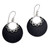 Sterling Silver and Lava Stone Crescent Earrings from Bali 'Crescent Lace'