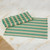 Six Striped Cotton Placemats in Celadon from Guatemala 'Celadon Trails'
