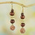 Handcrafted Sese Wood and Ceramic Earrings from Ghana 'Remembrance Beads'