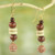 Handcrafted Sese Wood and Ceramic Earrings from Ghana 'Remembrance Beads'