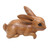 Handcrafted Suar Wood Rabbit Sculpture in Brown from Bali 'Curious Rabbit in Brown'