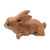 Handcrafted Suar Wood Rabbit Sculpture in Brown from Bali 'Curious Rabbit in Brown'