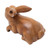 Handcrafted Suar Wood Rabbit Sculpture in Brown from Bali 'Curious Rabbit in Brown'