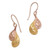 Rose Gold Plated Sterling Silver Dangle Earrings from Bali 'Rosy Paisleys'