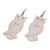 Handcrafted Bone Owl Family Dangle Earrings from Bali 'Owl Bond'