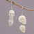 Handcrafted Bone Skull Dangle Earrings from Bali 'Trunyan Skulls'