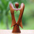 Hand Carved Wood Figurine of an Angel with Heart Feature 'Heart of an Angel'