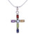 Handmade Multigem Cross Sterling Silver Religious Choker 'Kolkata Cross'