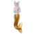 Mermaid Cat Wall Sculpture in White and Gold from Bali 'Mermaid Kitty in White'