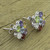 Hand Crafted Floral Sterling Silver Button Multigem Earrings 'Flowers'