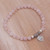 Rose Quartz 925 Silver Heart Charm Bracelet from Bali 'Sentimental Charm'