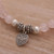 Rose Quartz 925 Silver Heart Charm Bracelet from Bali 'Sentimental Charm'