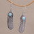 Turquoise and 925 Silver Feather Dangle Earrings from Bali 'Turquoise Transcendence'