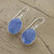 Handcrafted Chalcedony and Sterling Silver Dangle Earrings 'Blue Serenity'