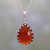 Carnelian and Sterling Silver Pendant Necklace from India 'Firelight'