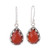 Carnelian and Sterling Silver Dangle Earrings from India 'Firelight'