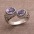 Amethyst Purple Gem on 925 Sterling Silver Wrap Ring 'Dreamy Gaze'