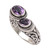 Amethyst Purple Gem on 925 Sterling Silver Wrap Ring 'Dreamy Gaze'