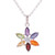 Multi-Gemstone Floral Pendant Necklace from India 'Floral Chakra'