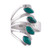 Chrysocolla and 950 Silver Leaf Multi Stone Ring from Peru 'Radiant Leaves'
