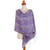 Artisan Crafted Batik Floral Silk Shawl in Iris from Bali 'Forest Waves in Iris'