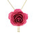 Gold and Fuchsia Rose Lariat Necklace from Thailand 'Garden Rose in Magenta'