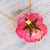 Gold and Fuchsia Rose Lariat Necklace from Thailand 'Garden Rose in Magenta'