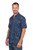 Men's 100 Cotton Navy Short Sleeve Batik Shirt 'Pixel Play'