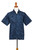 Men's 100 Cotton Navy Short Sleeve Batik Shirt 'Pixel Play'