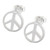 Handcrafted Sterling Silver Stud Earrings with Peace Sign 'Sign of Peace'