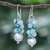 Cultured Pearl and Quartz Dangle Earrings from Thailand 'Happy Bunch'