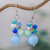 Blue Quartz Multi-Gemstone Dangle Earrings from Thailand 'Happy Bunch'