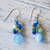 Blue Quartz Multi-Gemstone Dangle Earrings from Thailand 'Happy Bunch'