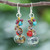 Jasper Multi-Gemstone Dangle Earrings from Thailand 'Exotic Cluster'