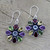 Amethyst Garnet Earrings Blue Topaz Sterling Silver Jewelry 'Summer Blossoms'
