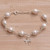 Cultured Pearl and Sterling Silver Dragonfly Charm Bracelet 'Moonlight Dragonfly'