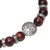 Tiger's Eye Beaded Om Stretch Bracelet from Bali 'Temesir Om in Red'