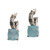Blue Chalcedony and 925 Silver Dangle Earrings from Bali 'Buddha Hoops'