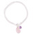 Rose Quartz and Amethyst Charm Bracelet from India 'Twinkling Harmony'